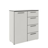 KOMMODE soul  in 90/99,8/40 cm  - Schwarz/Weiß, MODERN, Holzwerkstoff/Metall (90/99,8/40cm)