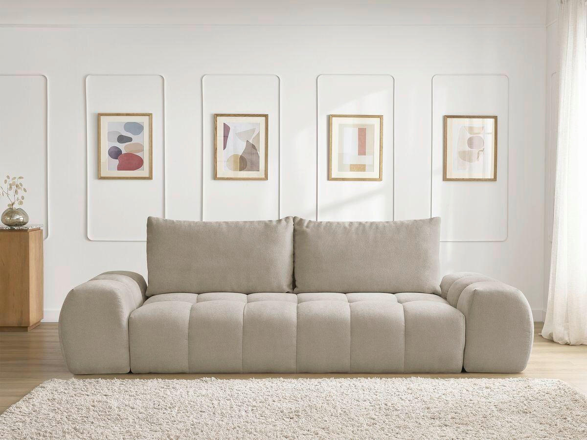 3-SITZER-SOFA EVEREST Struktur Taupe  - Taupe/Schwarz, MODERN, Kunststoff/Textil (278/90/115cm)