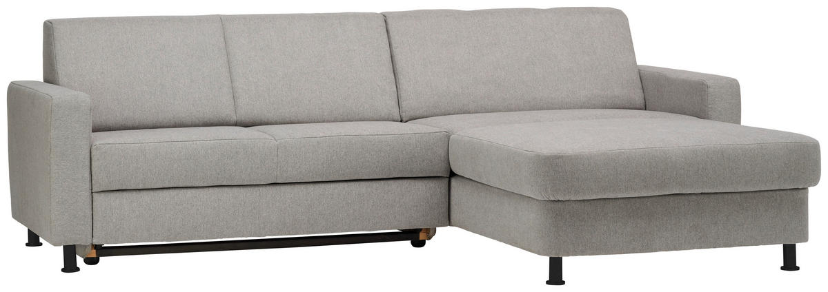 ECKSOFA in Webstoff Platinfarben  257/165 cm  - Platinfarben/Schwarz, Design, Kunststoff/Textil (257/165cm) - Xora