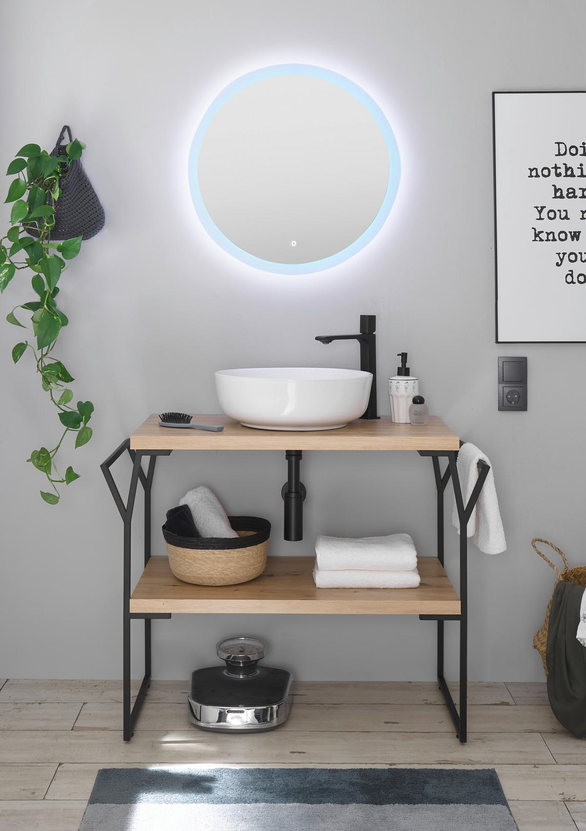 WASCHBECKEN 42/13,5/42 cm  - Weiß, KONVENTIONELL, Stein (42/13,5/42cm) - home24