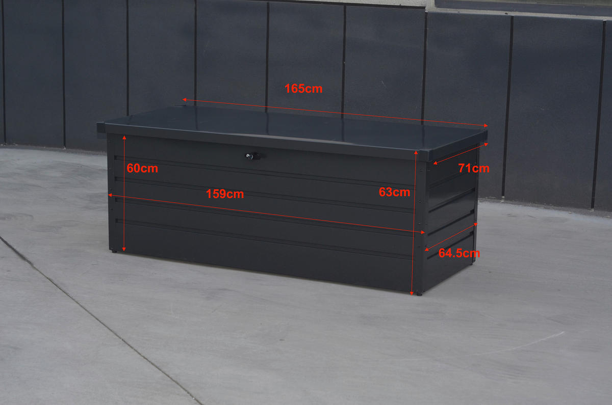 KISSENBOX 165/63/71 cm  - Anthrazit, MODERN, Metall (165/63/71cm) - Beldano