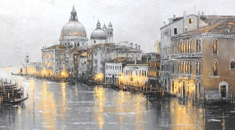 Euroart Aluminiumbild Shimmering Venice II Mehrfarbig 180x100x2 cm