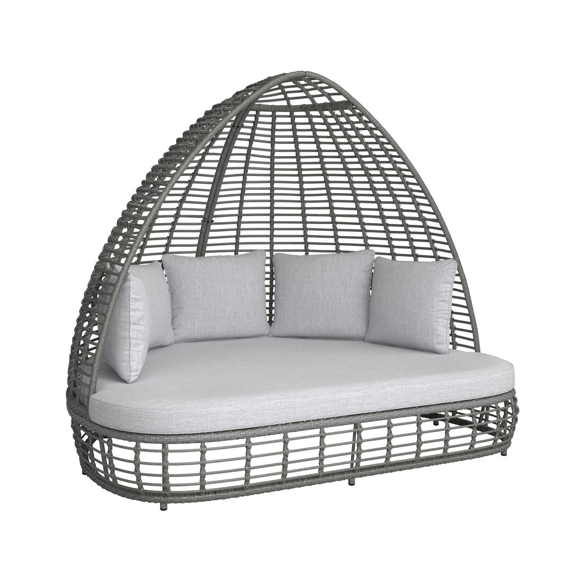 SONNENINSEL 198/168/168 cm Aluminium  - Dunkelgrau/Hellgrau, MODERN, Kunststoff/Textil (198/168/168cm) - Ambia Garden