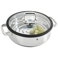 DAMPFBRÄTER Vitalis 28 cm  - Edelstahlfarben, Design, Glas/Metall (28cm) - WMF