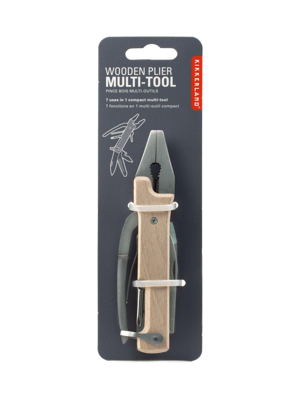 MULTIFUNKČNÍ NÁŘADÍ - vícebarevná, Basics, kov/dřevo (7/3/22cm) - Kikkerland