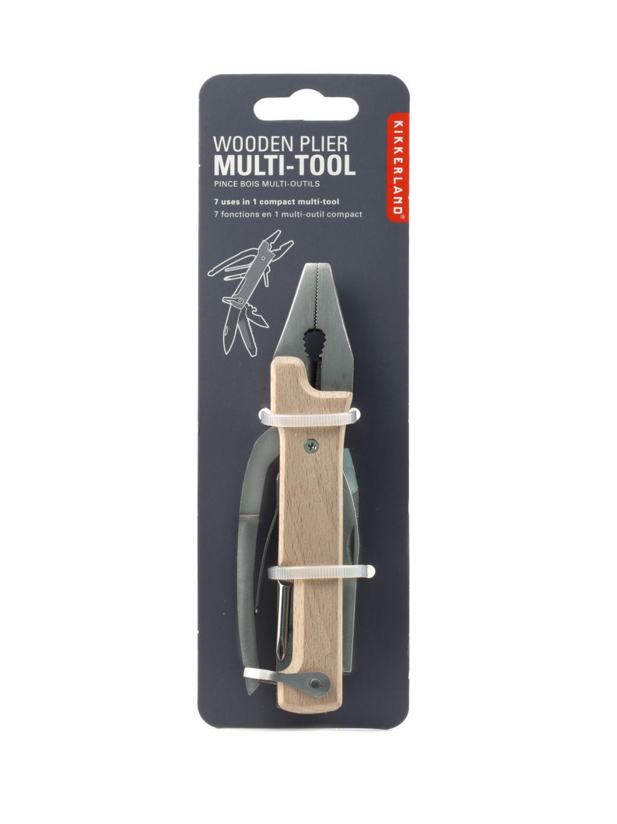 MULTIFUNKČNÍ NÁŘADÍ - vícebarevná, Basics, kov/dřevo (7/3/22cm) - Kikkerland