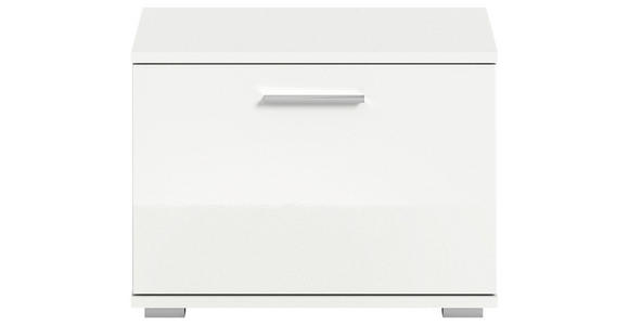 GARDEROBENBANK Prego  in 55/40/37 cm  - Weiß Hochglanz/Silberfarben, Design, Holzwerkstoff/Kunststoff (55/40/37cm) - Xora
