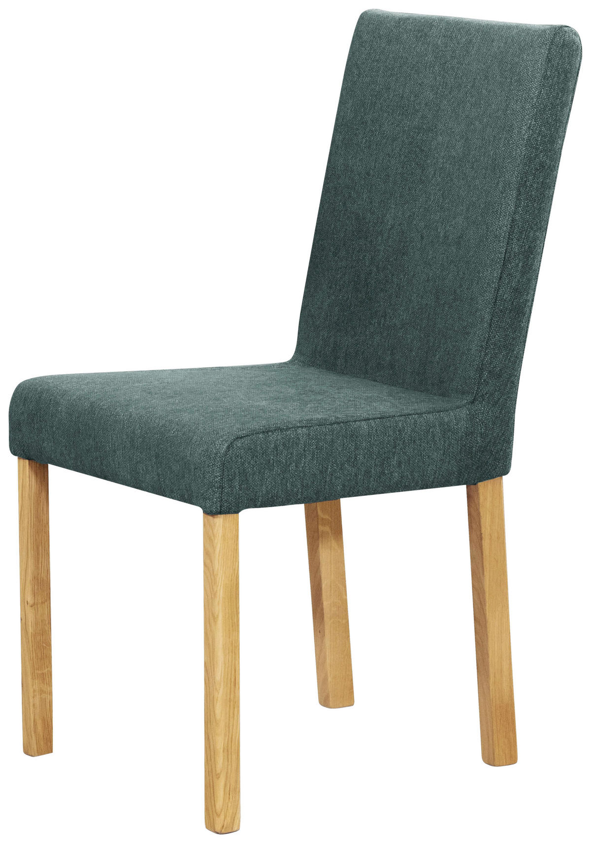 STUHL Webstoff Türkis, Eichefarben Eiche vollmassiv  - Türkis/Eichefarben, KONVENTIONELL, Holz/Textil (47/94/59cm) - Linea Natura