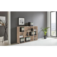 AKTENREGAL 172,6/113,6/33 cm  - Silberfarben/Sonoma Eiche, MODERN, Holzwerkstoff (172,6/113,6/33cm) - MID.YOU