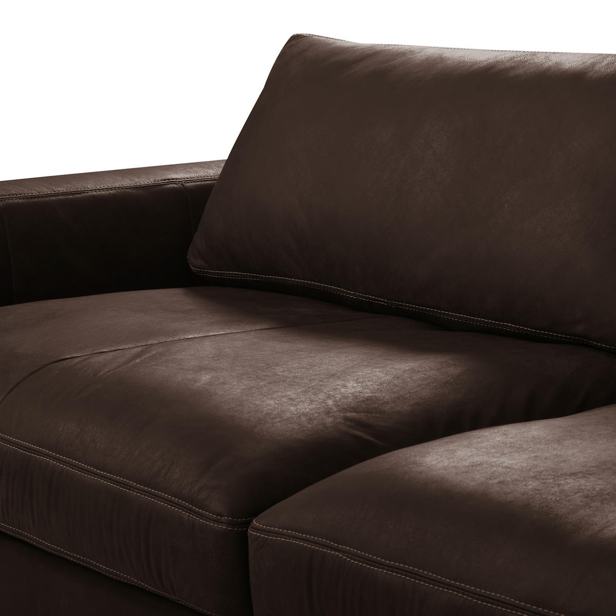 3-SITZER-SOFA  in Echtleder Dunkelbraun   - Dunkelbraun/Beige, Design, Leder/Kunststoff (300/85/123cm) - Livetastic