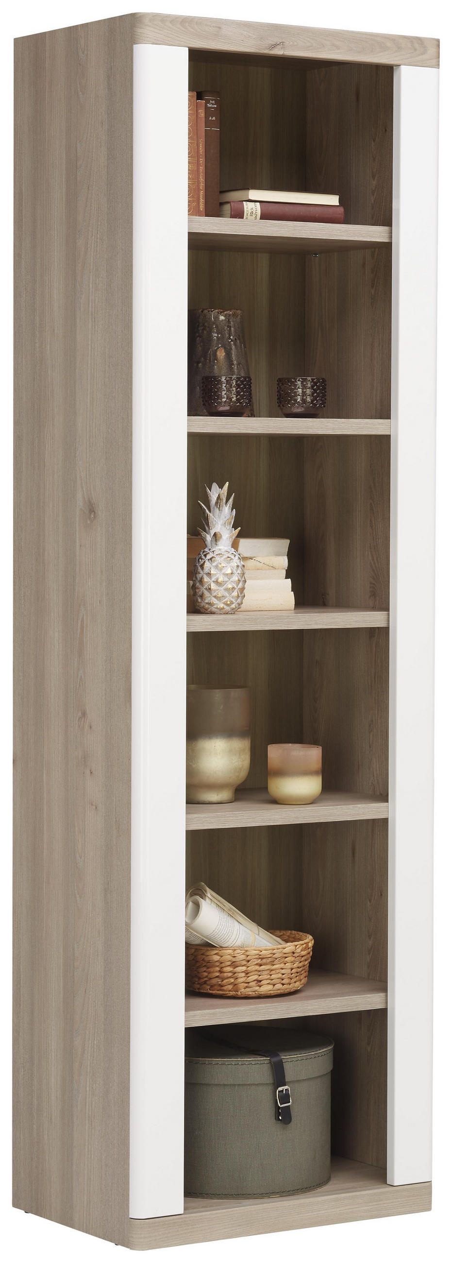 Regal 60/197/40 cm Weiß, Eichefarben