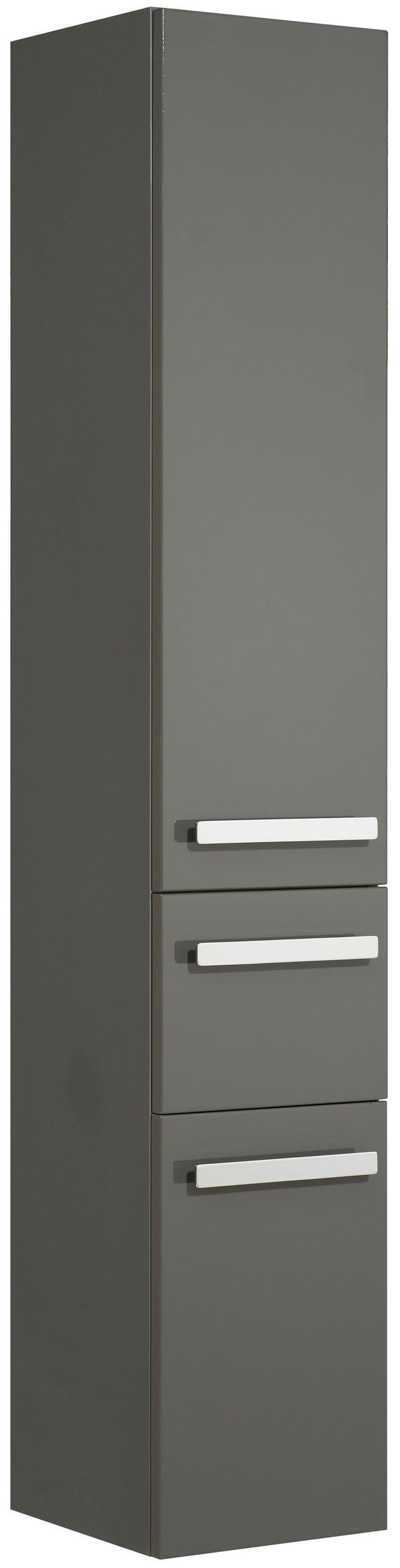 HOCHSCHRANK 30/168/33 cm  - Chromfarben/Dunkelgrau, KONVENTIONELL, Glas/Holzwerkstoff (30/168/33cm) - Xora
