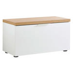 GARDEROBENBANK Weiß, Eichefarben  - Eichefarben/Alufarben, Design, Kunststoff/Metall (80/42/38cm) - Xora