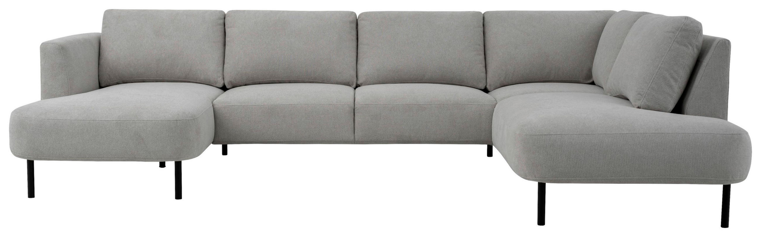 SOFFA i chenille greige  - greige/svart, Klassisk, metall/trä (327/206cm) - Best Price