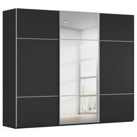 SCHWEBETÜRENSCHRANK  in Schwarz  - Alufarben/Schwarz, KONVENTIONELL, Glas/Holzwerkstoff (271/223/68cm) - Novel