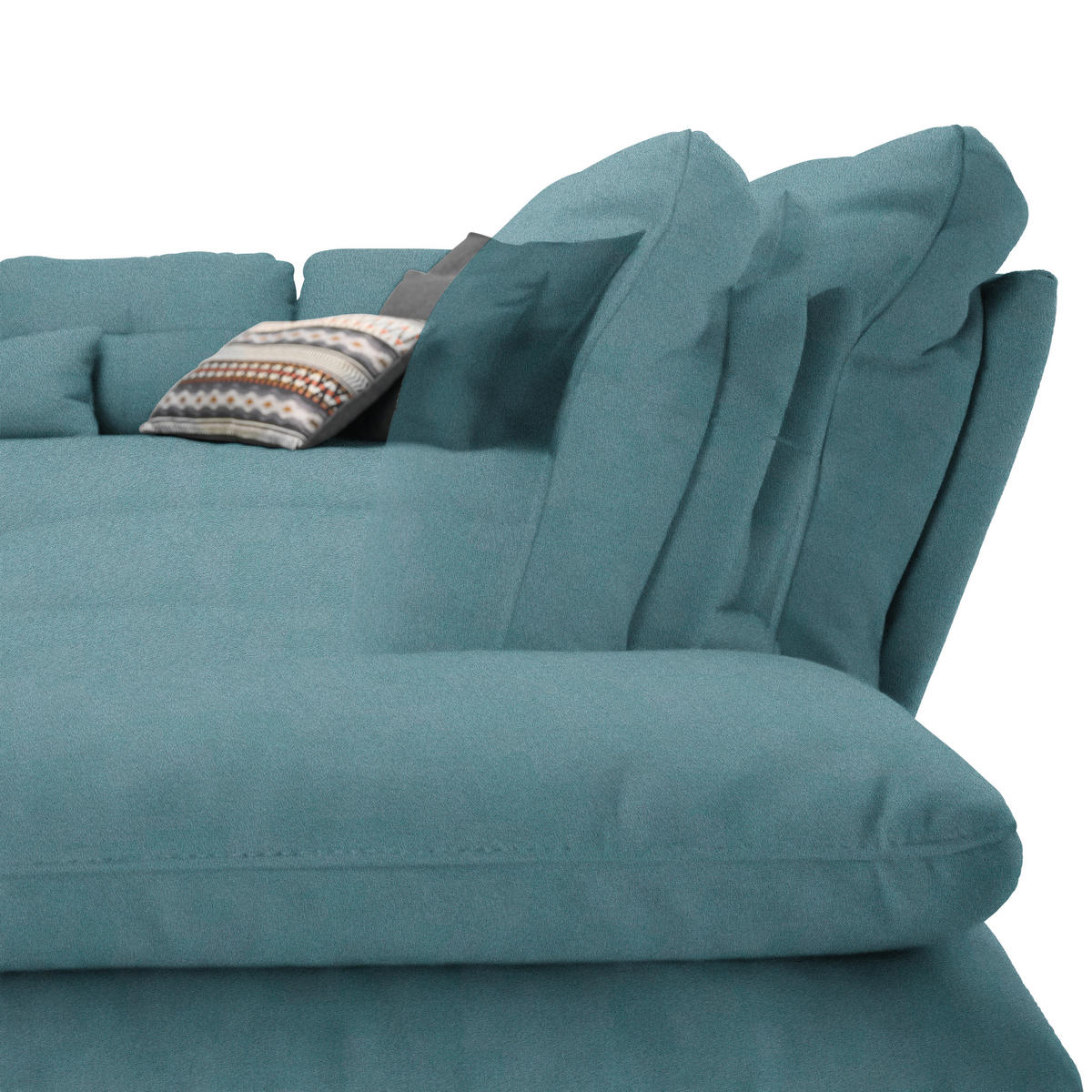 ECKSOFA in Flachgewebe Hellblau  - Schwarz/Hellblau, Design, Textil/Metall (271/344cm) - Chilliano