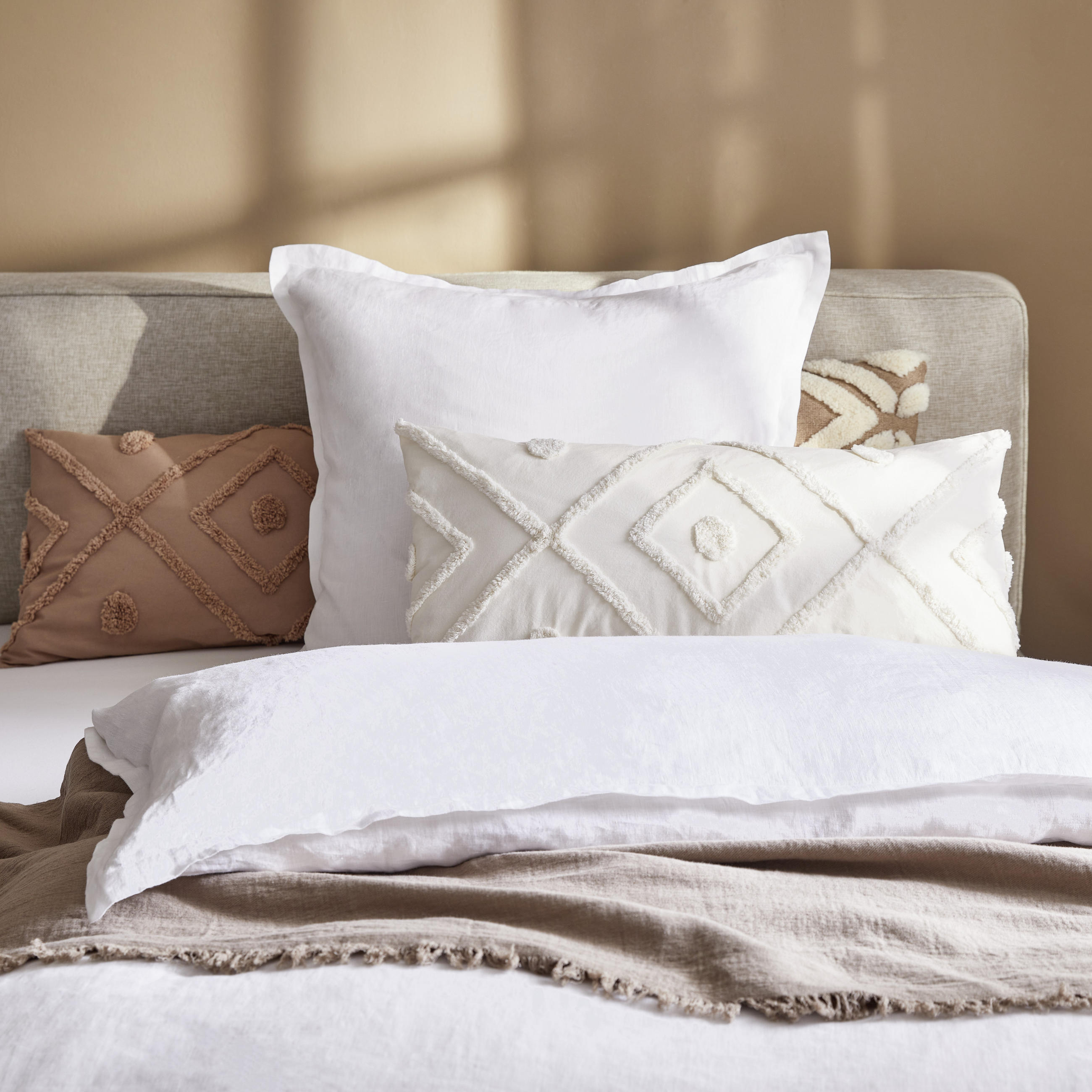 KISSENHÜLLEN-SET 40/80 cm - Creme, MODERN, Textil (40/80cm) - Ambiente