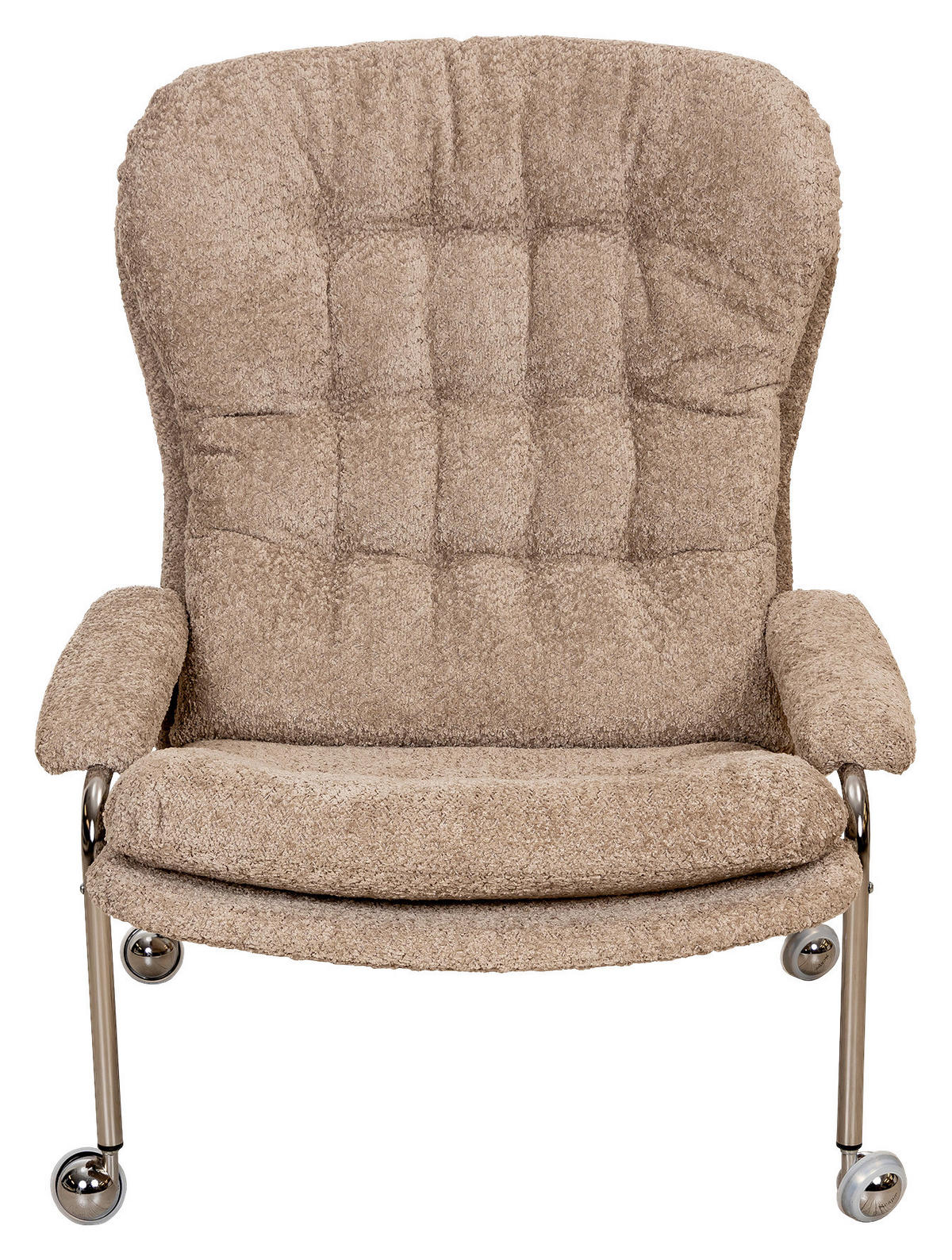 FÅTÖLJ i metall, textil kromfärg, beige  - beige/kromfärg, Design, metall/textil (78/95/99cm) - Best Price