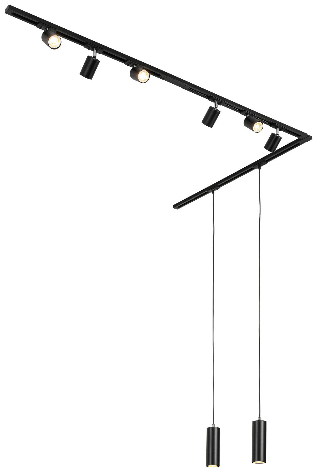 DECKENLEUCHTE 262 cm   - Schwarz, Trend, Kunststoff/Metall (262cm) - Novel