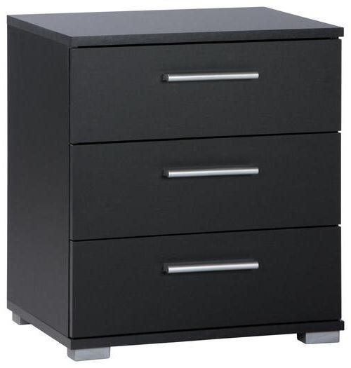 NOĆNI ORMARIĆ crna   - crna/boje aluminija, Konvencionalno, drvni materijal/plastika (45/50/34cm) - Ti'me