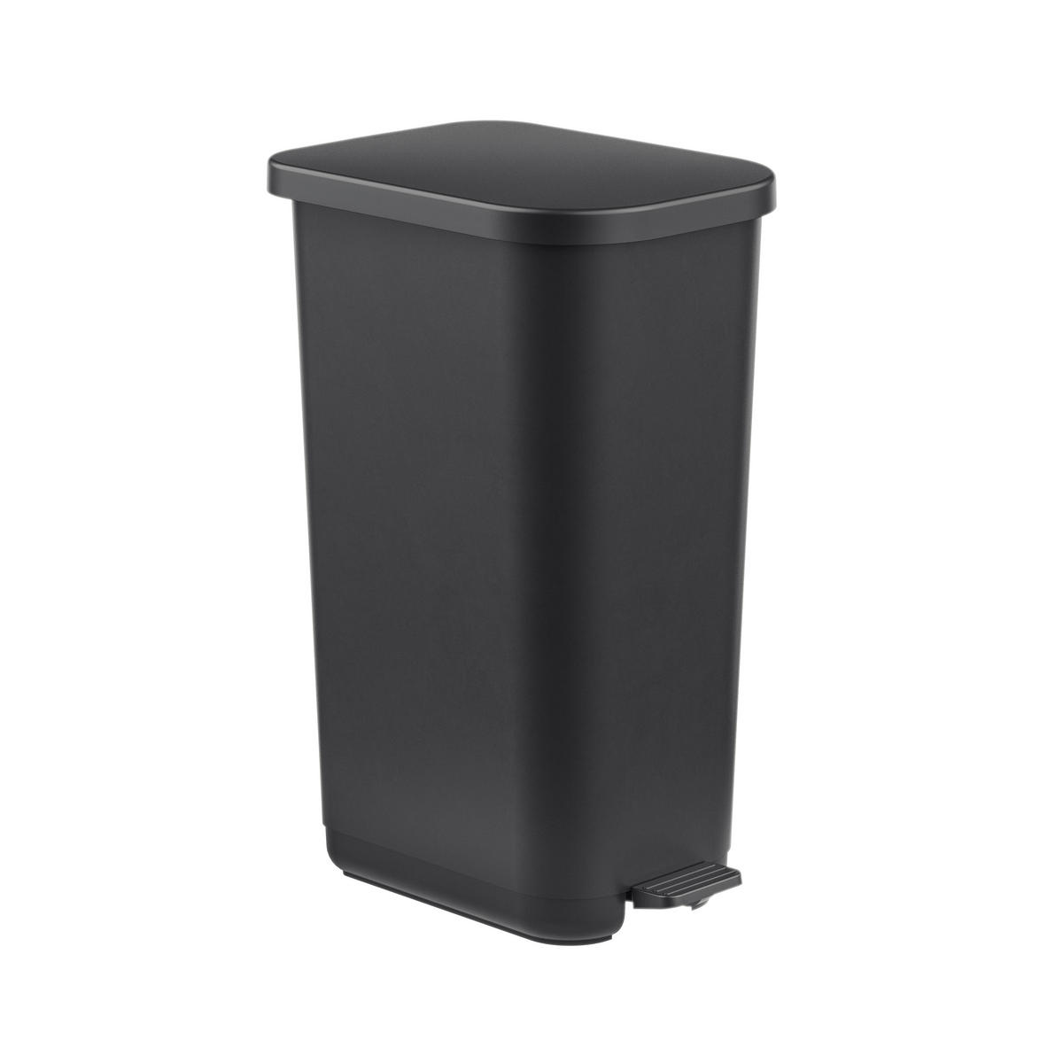 TRETEIMER   - Schwarz, Basics, Kunststoff (33.0/71.0/43.5cm) - Rotho