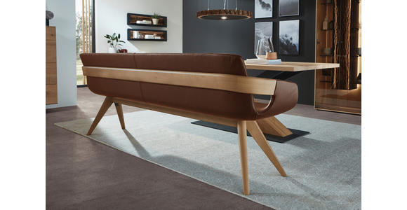 SITZBANK Echtleder Kerneiche vollmassiv Eichefarben - Eichefarben, Natur, Leder/Holz (184/87/57cm) - Valnatura