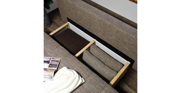 SCHLAFSOFA in Textil Braun, Beige - Beige/Naturfarben, KONVENTIONELL, Holz/Textil (195/90/90cm) - Cantus