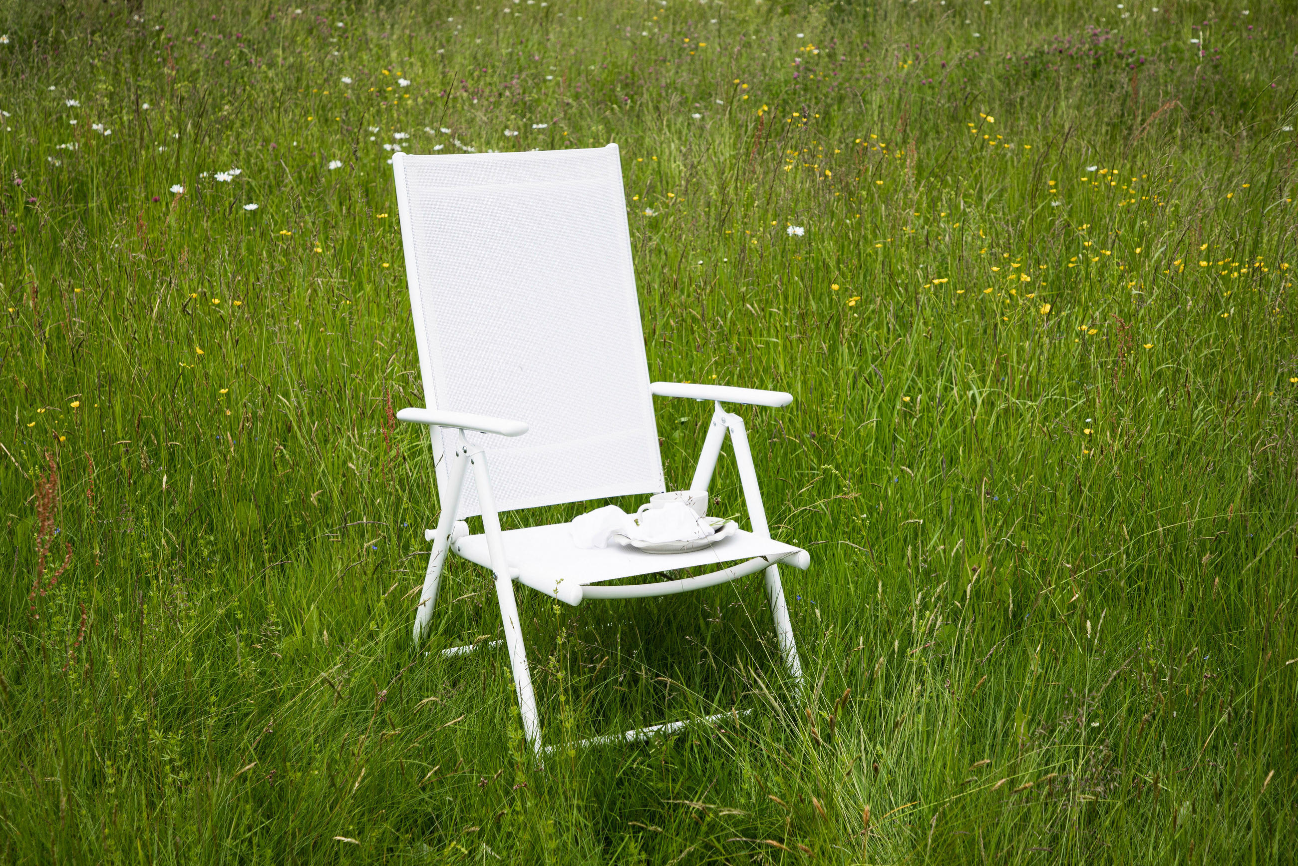 UTESTOLAR SET i metall, textil vit  - vit, Klassisk, metall/textil (55/107,5/62cm) - Gardenson