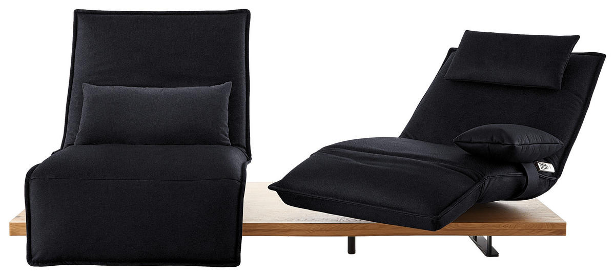 2-SITZER-SOFA in Echtleder Anthrazit  - Eichefarben/Anthrazit, Natur, Leder/Holz (240/63/115cm) - Koinor
