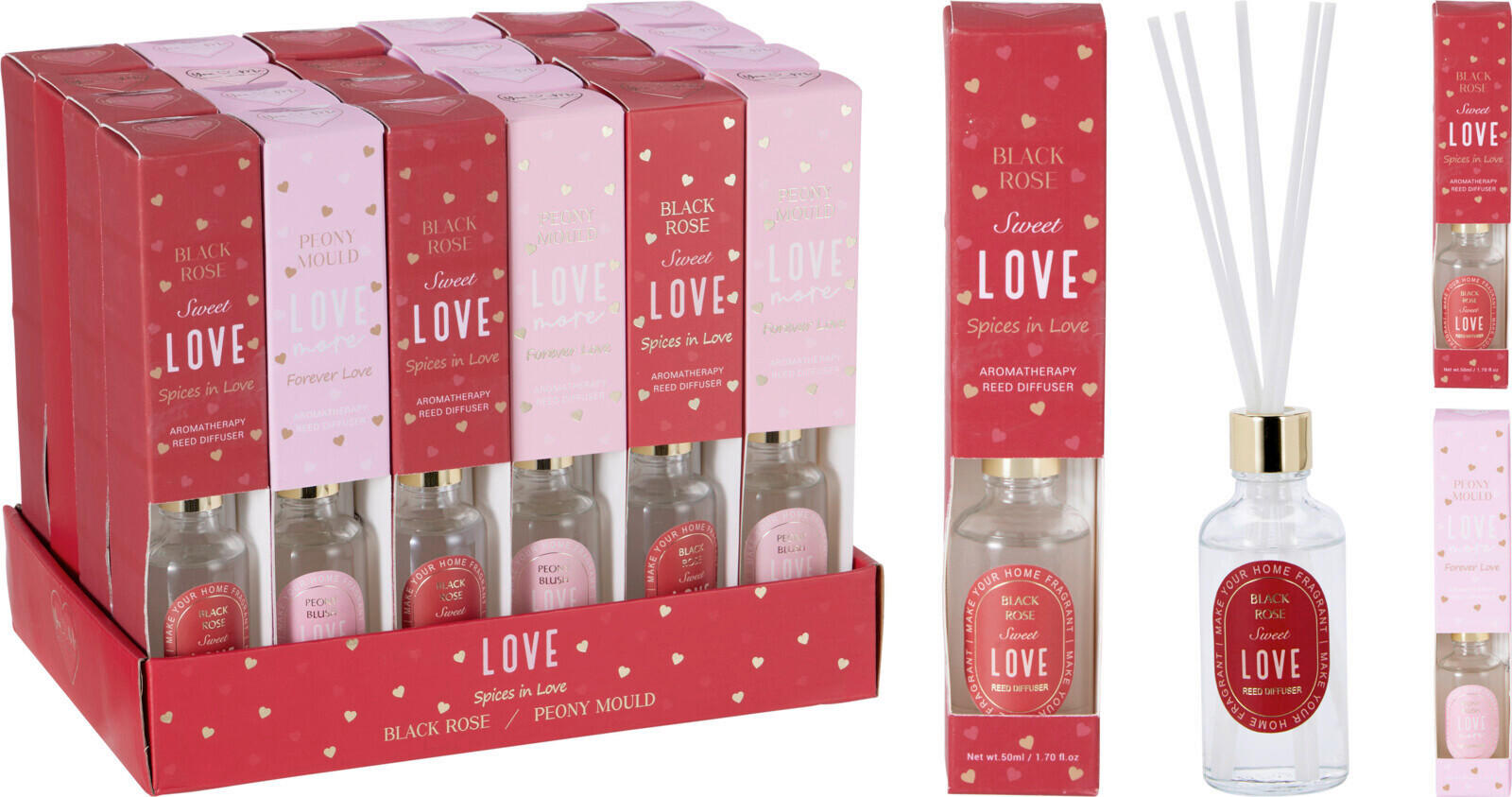 DIFFÚZOR   - pink/piros, Basics, üveg (50ml)