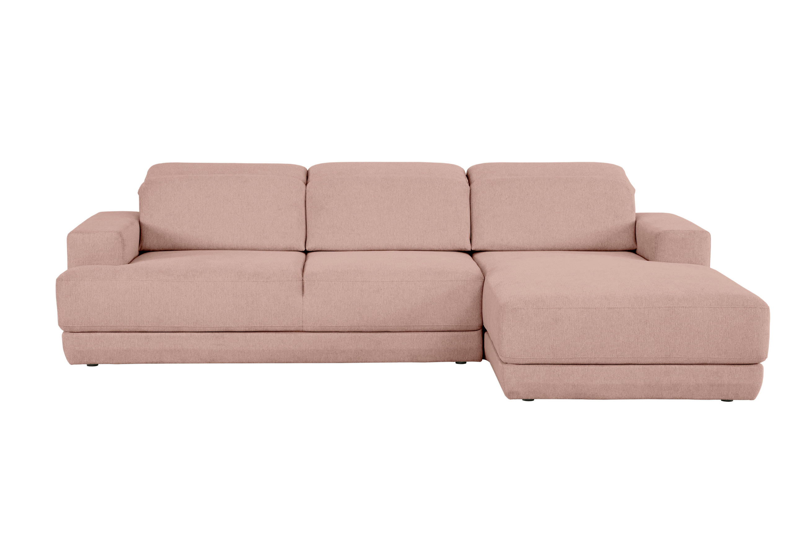 ECKSOFA in Webstoff Rosa  204/293 cm  - Schwarz/Rosa, Design, Kunststoff/Textil (204/293cm) - MID.YOU
