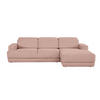 ECKSOFA Rosa Webstoff  - Schwarz/Rosa, Design, Kunststoff/Textil (204/293cm) - MID.YOU