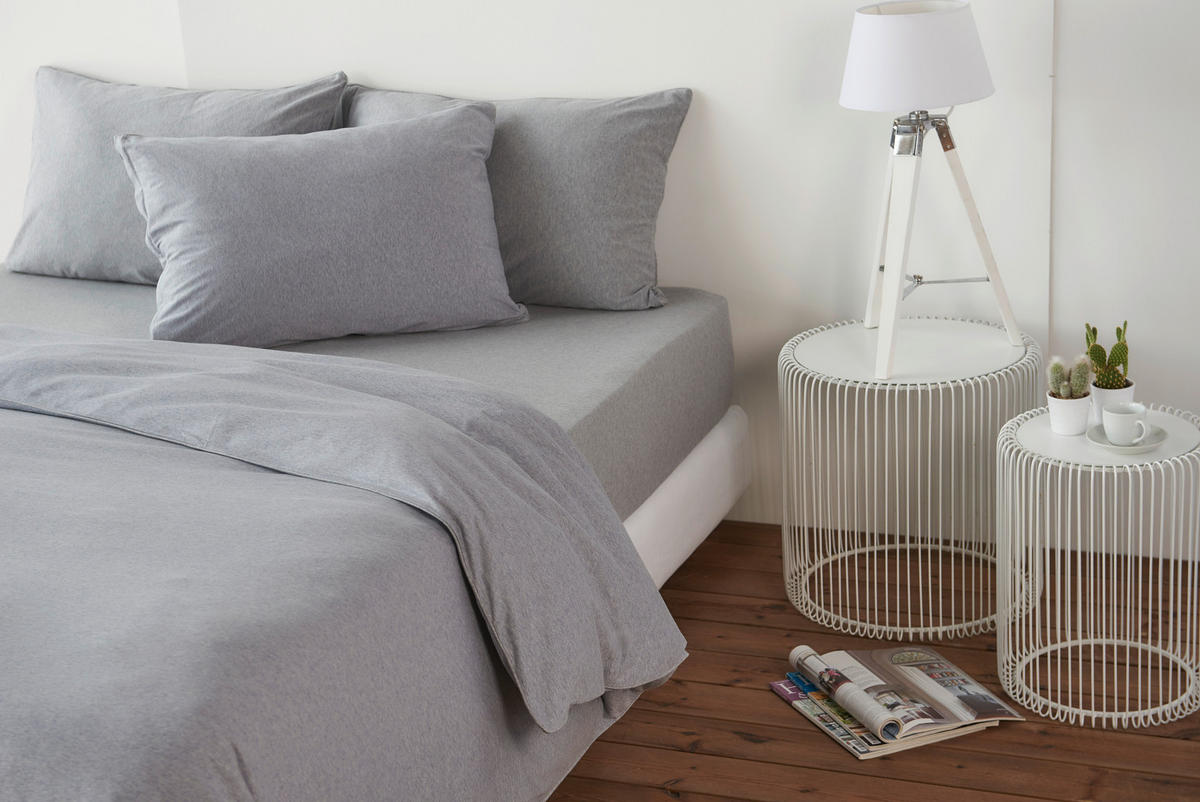 BETTWÄSCHESET Jersey 200/210 cm  65 cm/100 cm  - Grau, Basics, Textil (200/210cm) - Novel