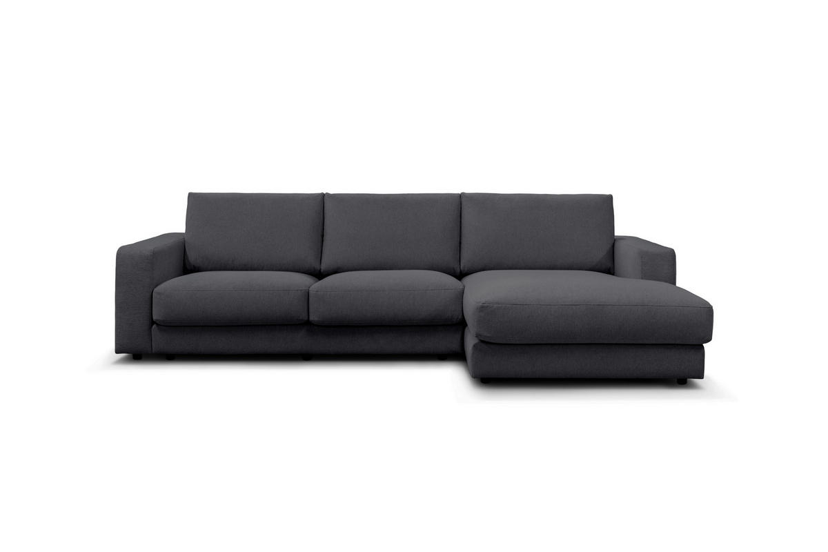 ECKSOFA VIGO Graphitfarben  - Schwarz/Graphitfarben, Design, Textil (303/172cm) - MID.YOU