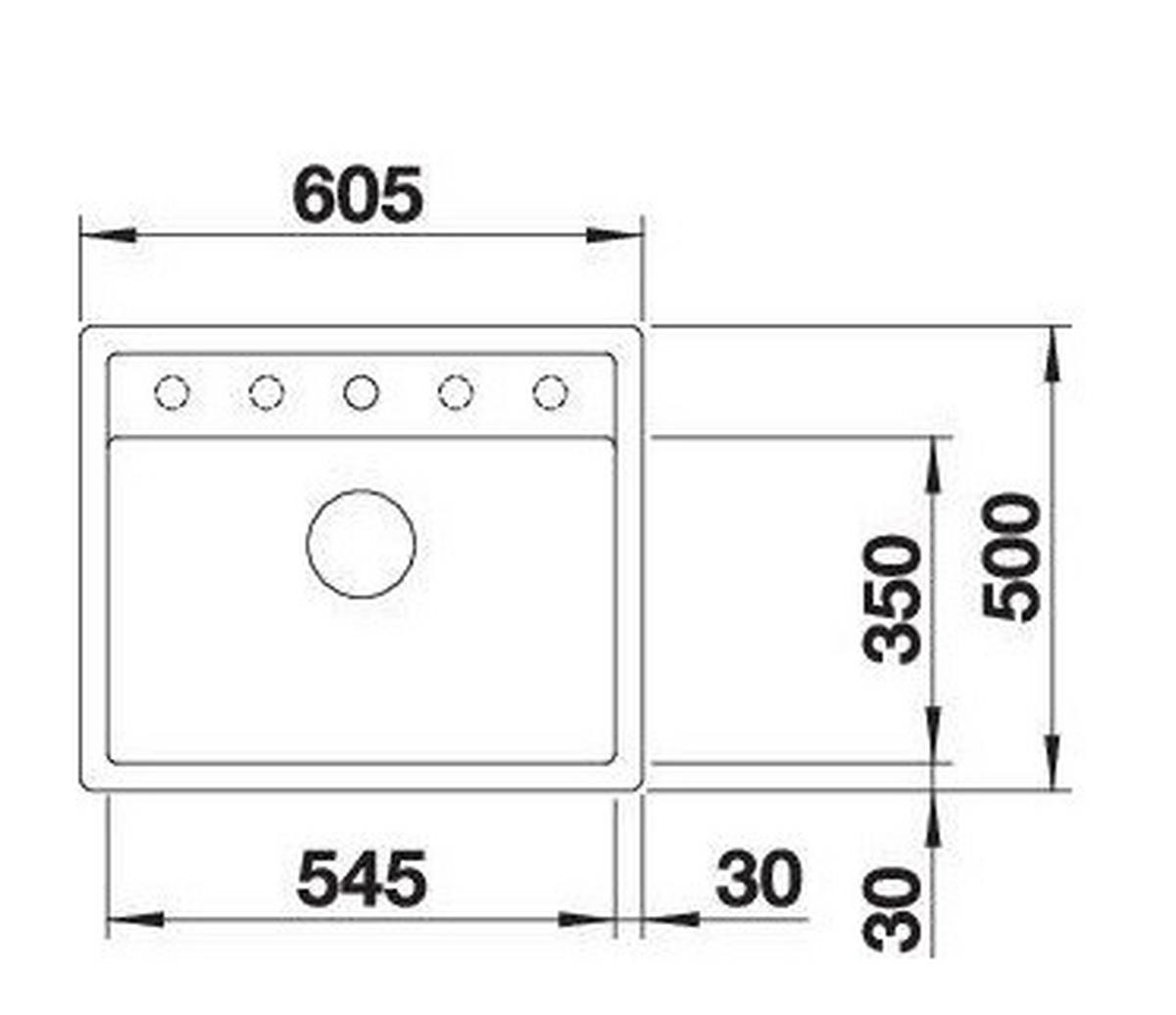 SPÜLE 518851  - Grau, Basics, Stein (60,5/22,7/50cm) - Blanco