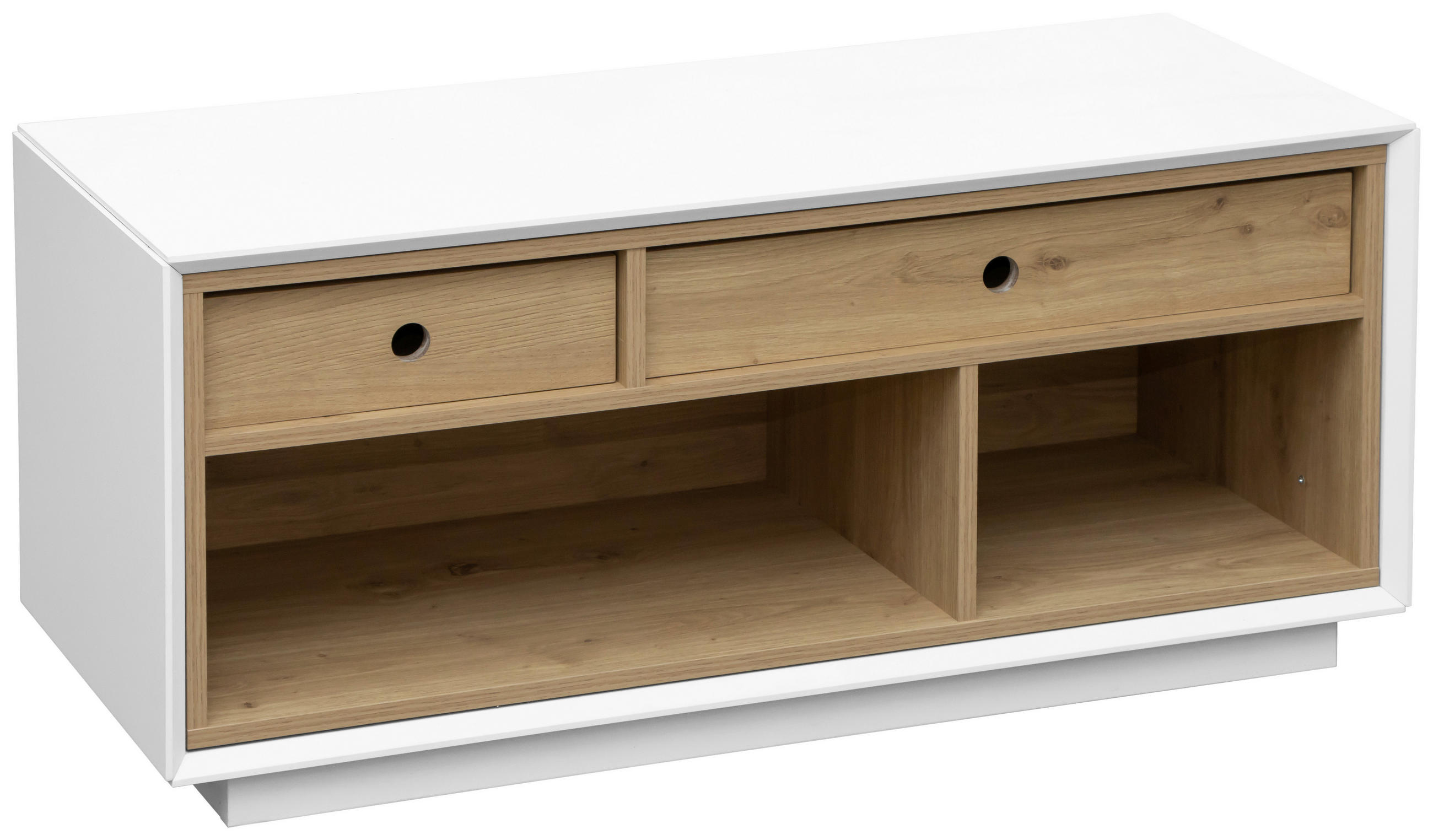 Venda Lowboard Weiß, Eiche Artisan 100x45x40 cm