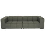 BIGSOFA  in Flachgewebe, Leinenoptik Olivgrün  - Schwarz/Olivgrün, Design, Textil/Metall (262/66/113cm) - Belluti