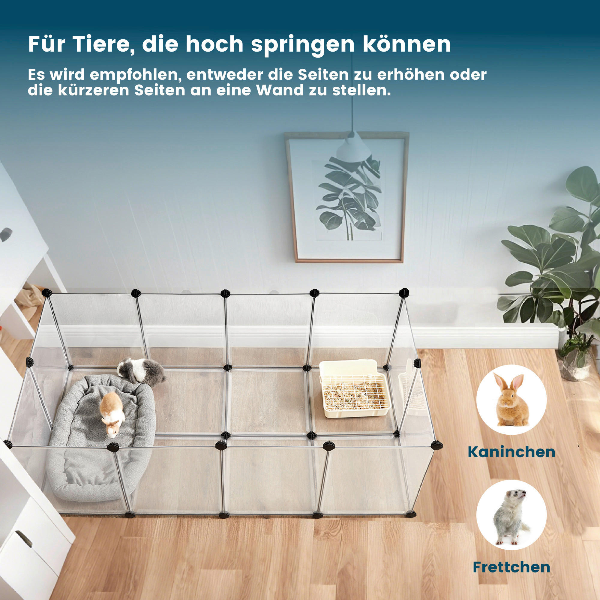 HEIMTIERGEHEGE - Weiß, Basics, Kunststoff (143/73/46cm)