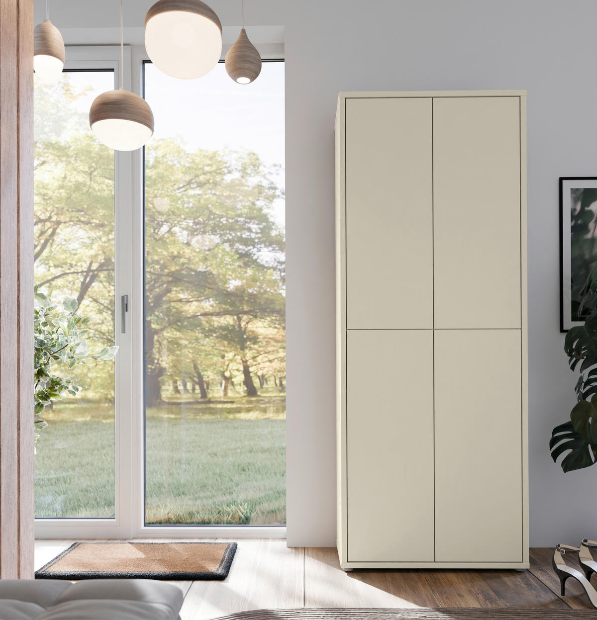 SCHUHSCHRANK Alice Springs  in 74,5/191,9/34,9 cm  - Sandfarben/Grau, MODERN, Holzwerkstoff/Kunststoff (74,5/191,9/34,9cm) - Xora