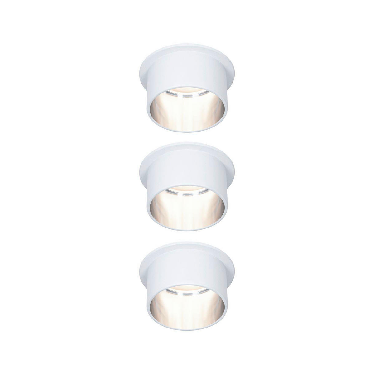 DECKENLEUCHTE   6,8 cm   - Silberfarben/Weiß, Basics, Metall (6,8cm) - Paulmann
