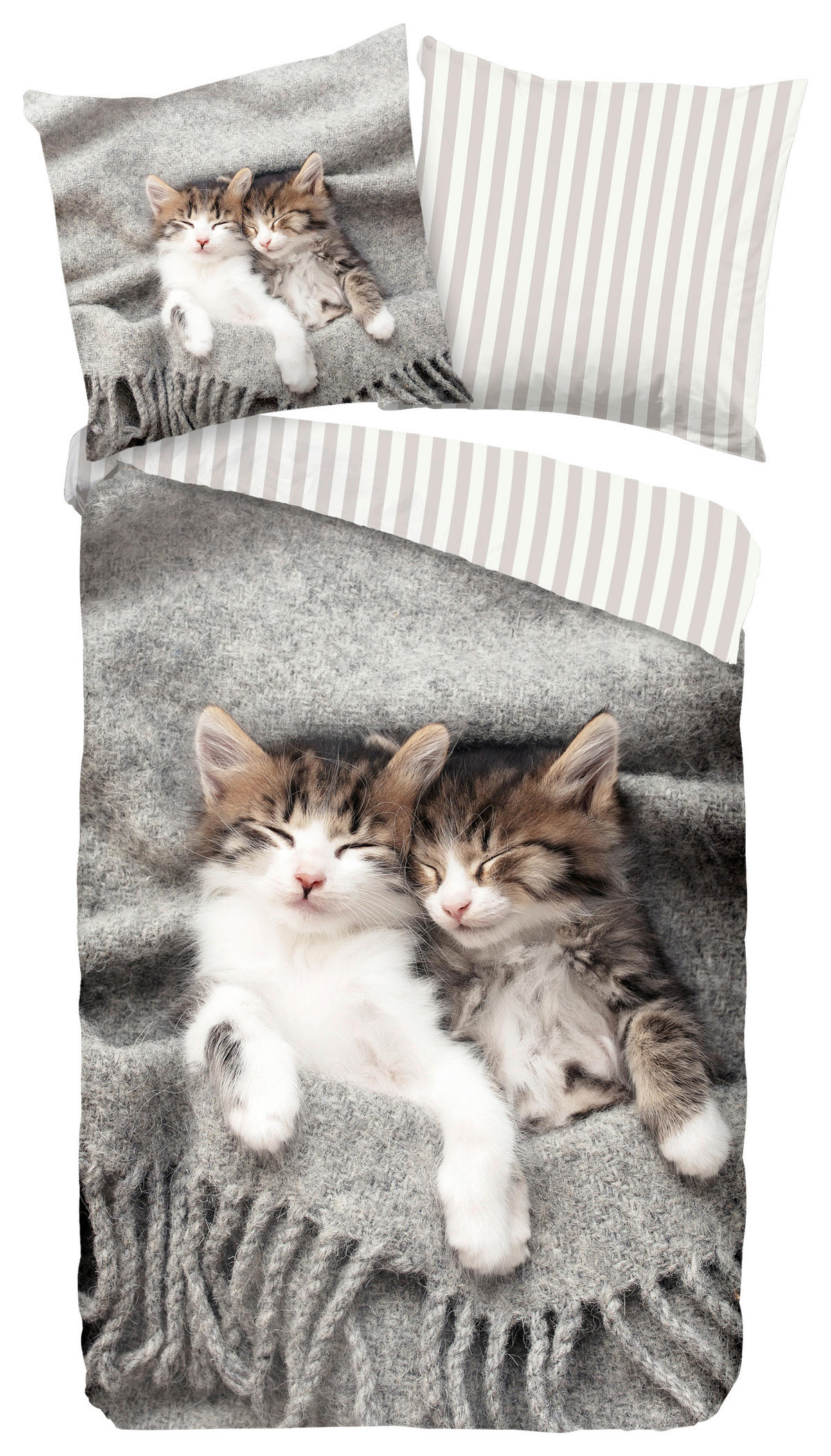 JUGENDBETTWÄSCHE 135/200 cm  - Grau, Natur, Textil (135/200cm)