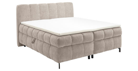 BOXBETT 180/200 cm  in Creme  - Creme/Schwarz, KONVENTIONELL, Kunststoff/Textil (180/200cm) - Hom`in