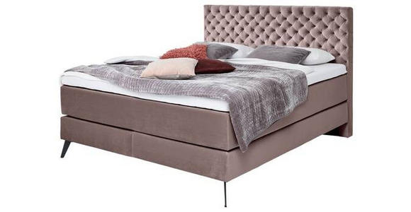 BOXSPRINGBETT 160/200 cm  in Altrosa  - Graphitfarben/Altrosa, Design, Textil/Metall (160/200cm) - Xora