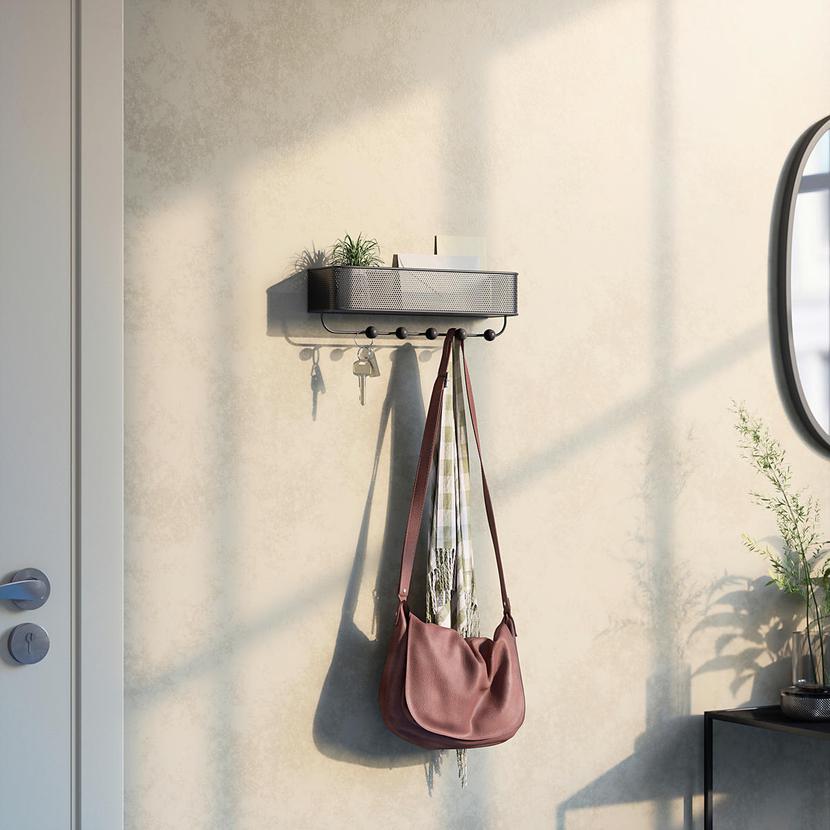 VISEĆI ORGANIZATOR  - smeđa/crna, Basics, metal (9/9/32cm) - Umbra