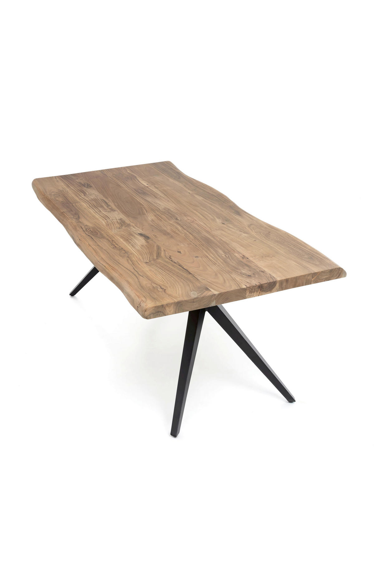 ESSTISCH 200/100/78,5 cm Echtholz  Holz, Metall rechteckig Naturfarben, Schwarz  - Schwarz/Naturfarben, MODERN, Holz/Metall (200/100/78,5cm) - MID.YOU