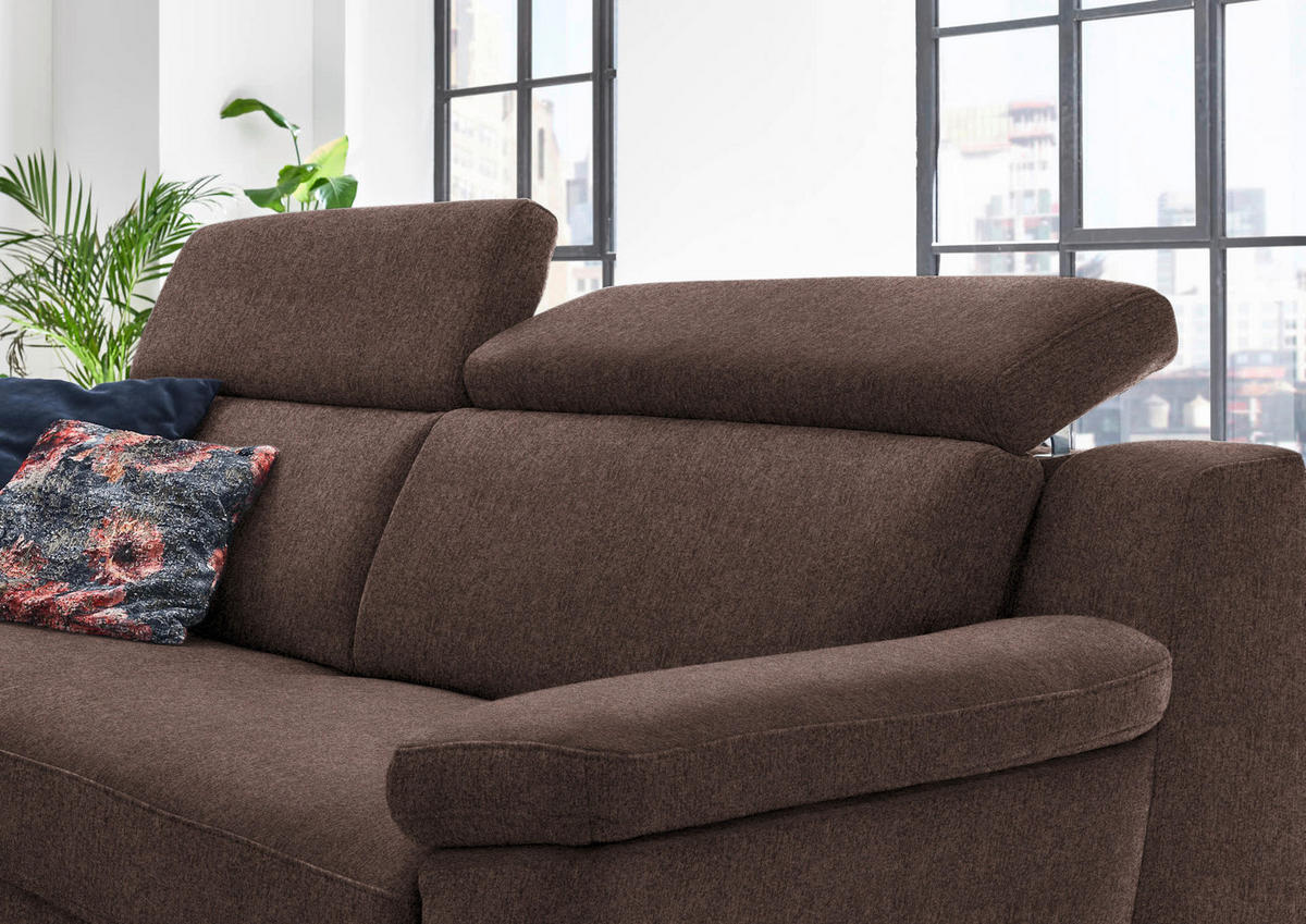 2,5-SITZER in Chenille Dunkelbraun  - Dunkelbraun/Schwarz, Design, Textil/Metall (188/84-104/104cm) - Valdera
