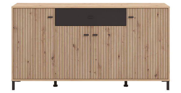 SIDEBOARD in 170/90/40 cm - Schwarz/Eiche Artisan, Basics, Holzwerkstoff/Kunststoff (170/90/40cm) - Carryhome