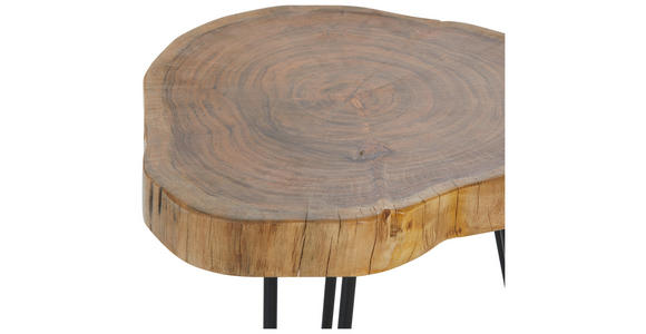 BEISTELLTISCH in Holz, Metall 40/40/45 cm  - Schwarz/Akaziefarben, Design, Holz/Metall (40/40/45cm) - Landscape