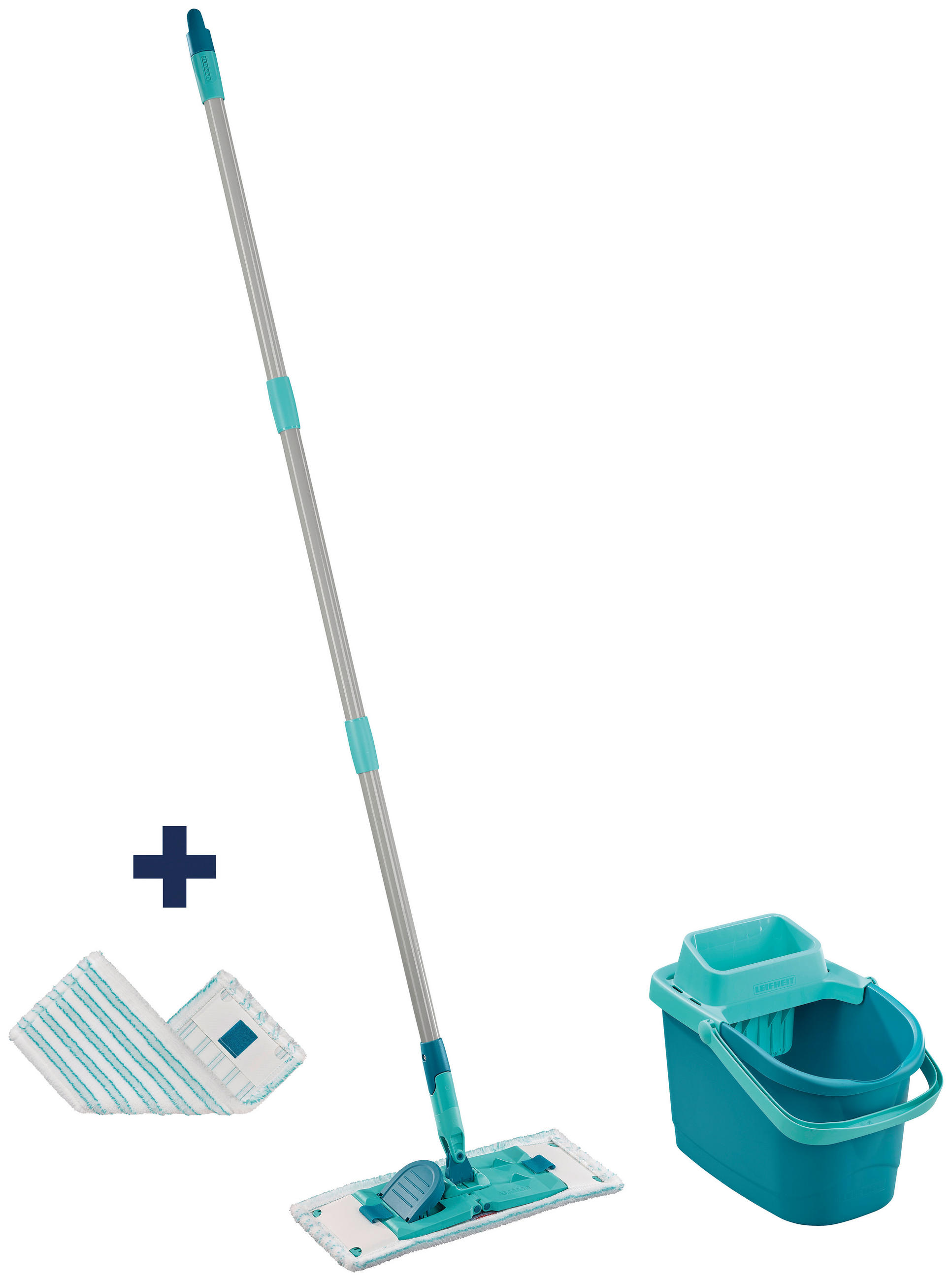 BODENWISCHER - Türkis, Basics, Kunststoff/Textil (33/148cm) - Leifheit