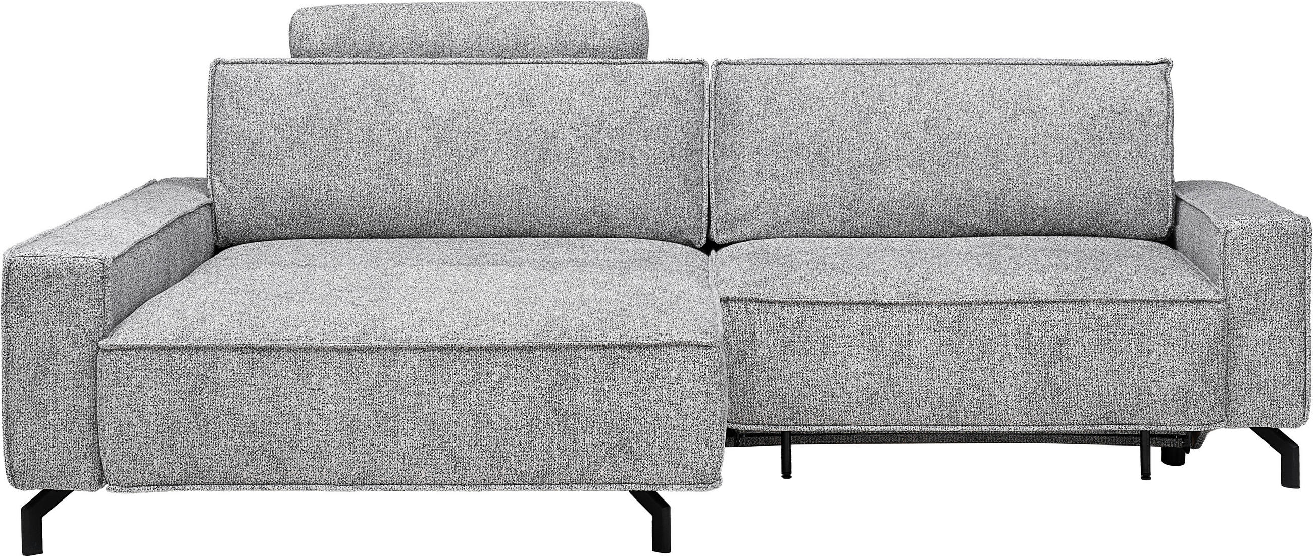 ECKSOFA  in Mikrovelours Naturfarben  164/246 cm  - Schwarz/Naturfarben, Design, Textil/Metall (164/246cm) - Sedda